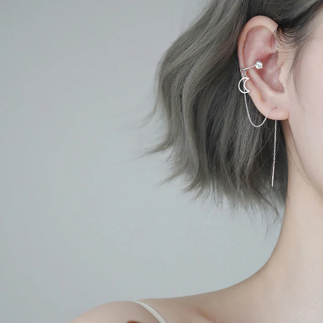 1PC New Fashion Gold Color Moon Star Clip Earrings Ear Cuff - Image 9