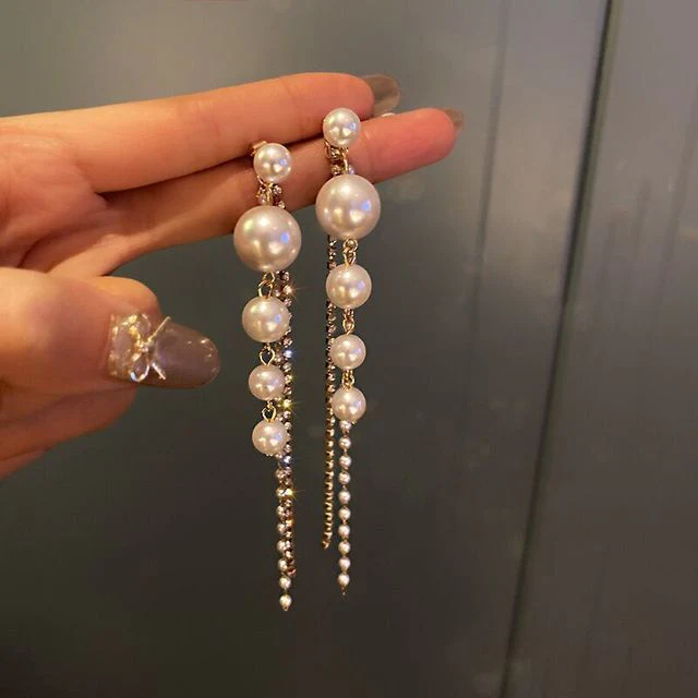 2025 New Korean Style Contracted Heart Pearl Earrings Zircon Geometric Stud Earring - Image 12