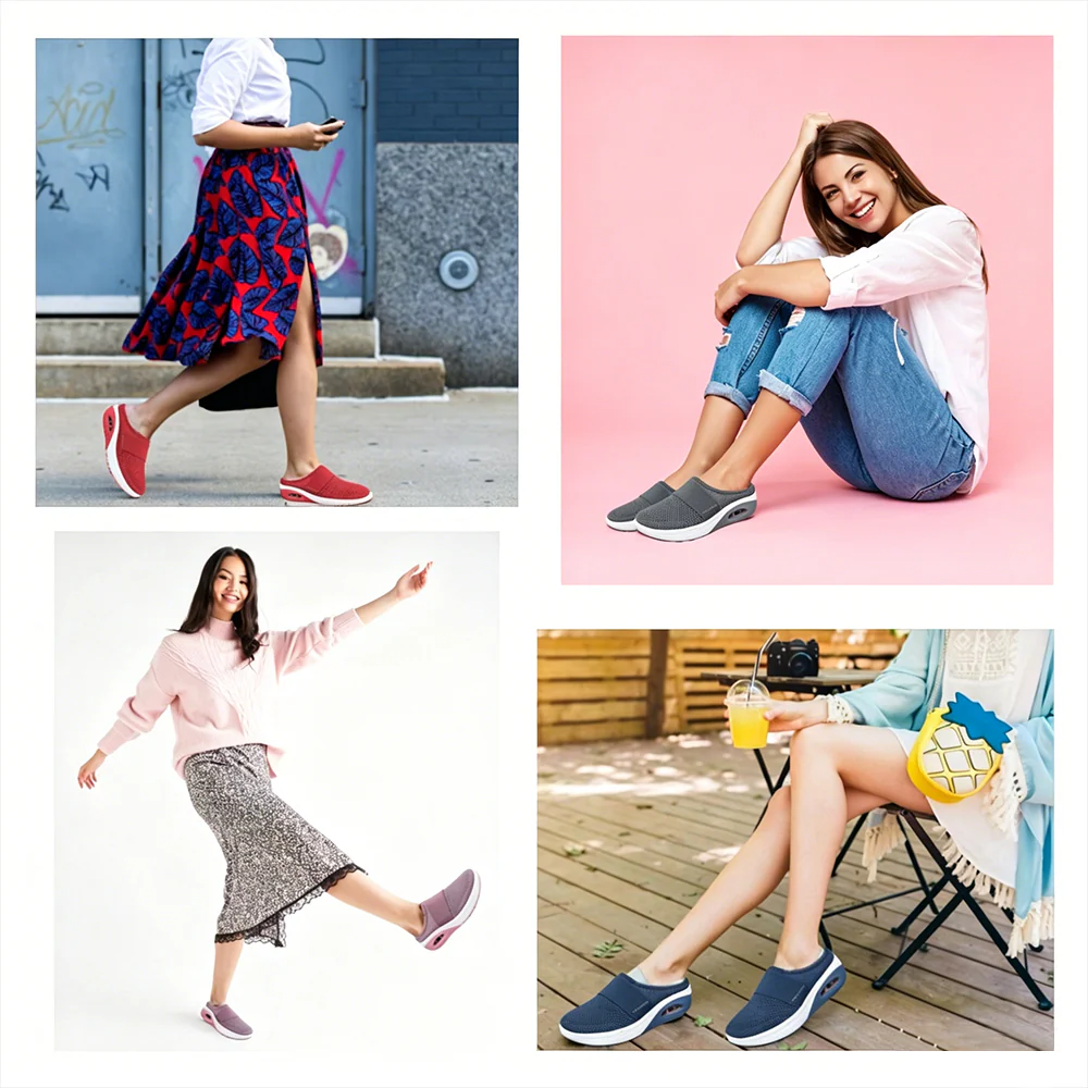 NEW Diabetic Air-Cushion Slip-On Walking Shoes, Orthopedic Diabetic Slippers, with Arch-Support for Women - Image 2