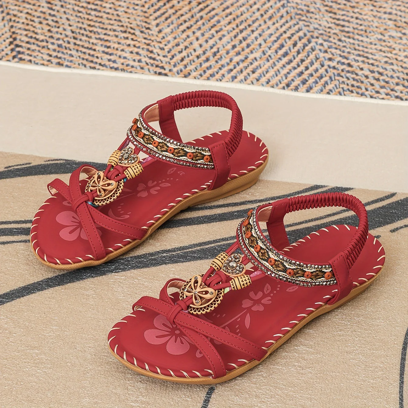 โญ๐ Summer Sale โญ Women's Fashion Bohemian Open-Toe Rhinestone Sandals - Image 6