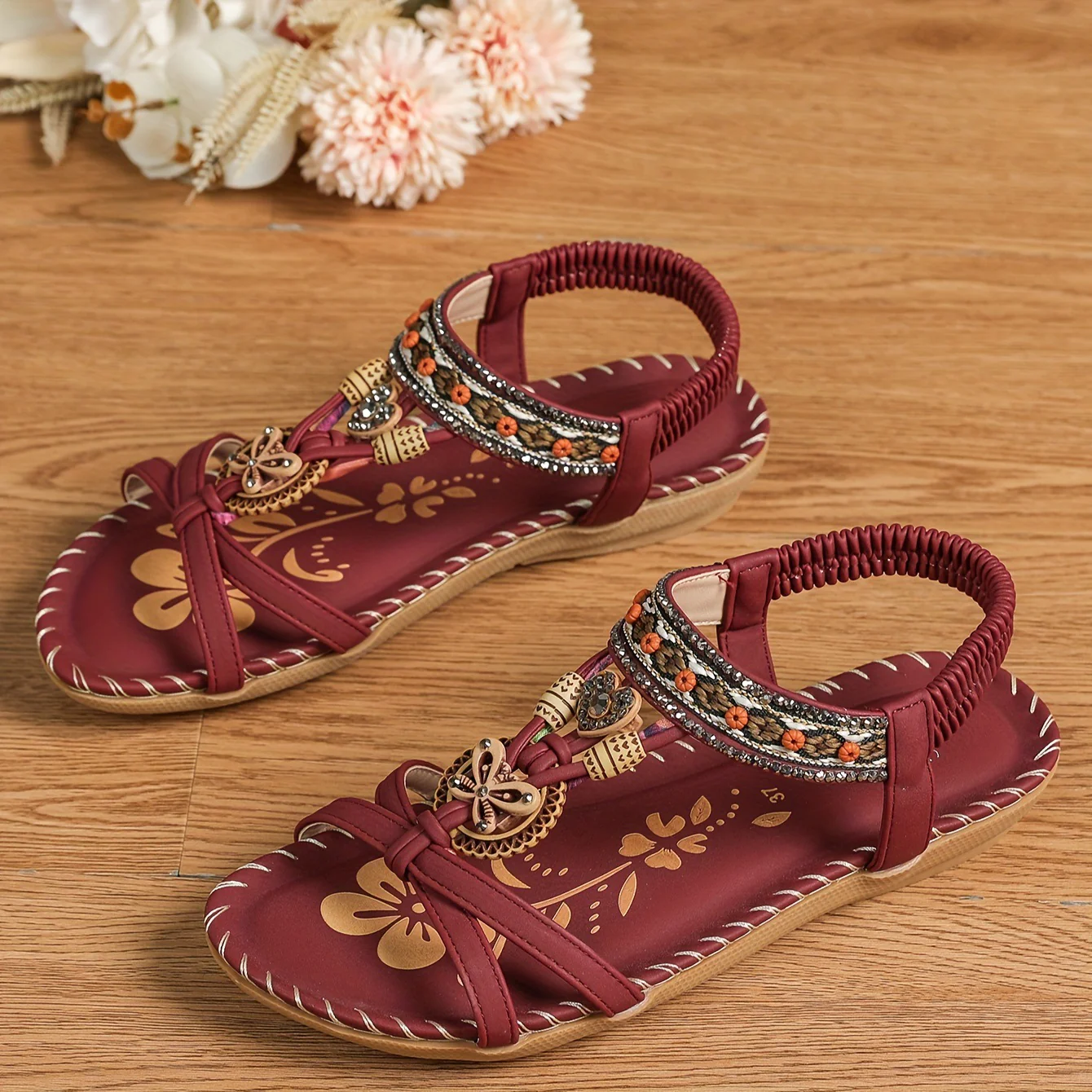 โญ๐ Summer Sale โญ Women's Fashion Bohemian Open-Toe Rhinestone Sandals - Image 7