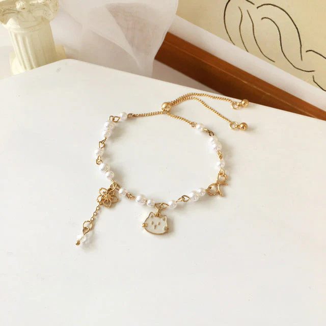 Japan Korea Star Moon Bracelet For Women Fashion Crystal Pearl Chain Jewelry - Image 7