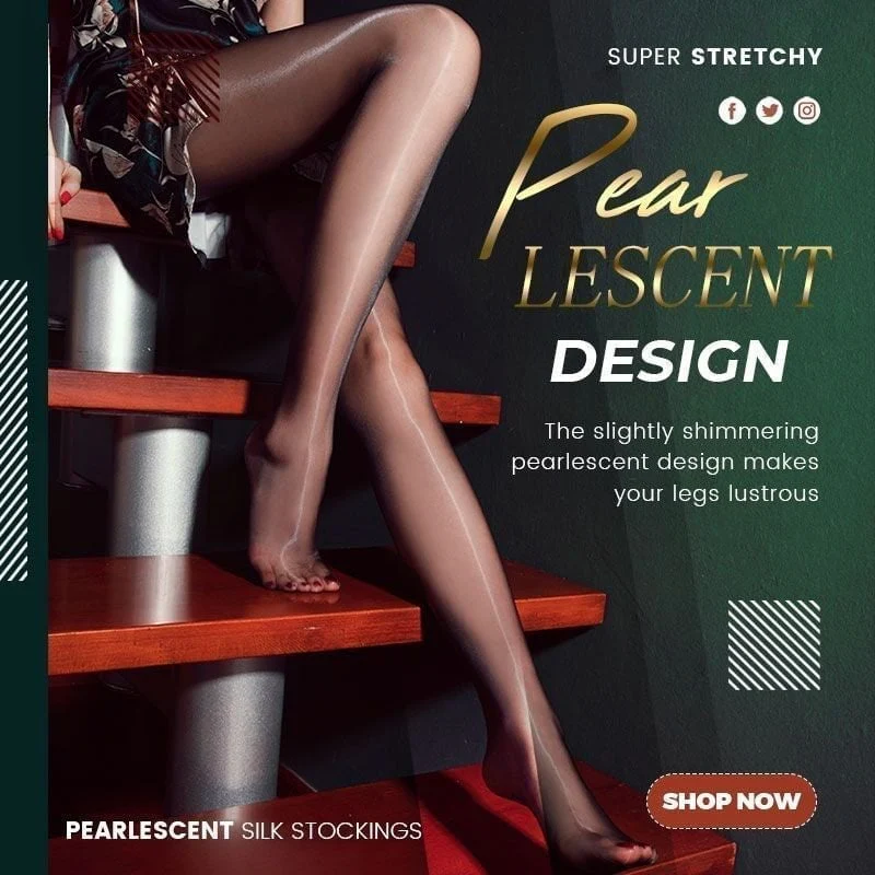 Pearlescent Silk Stockings Sexy Nylon Pantyhose - Image 17