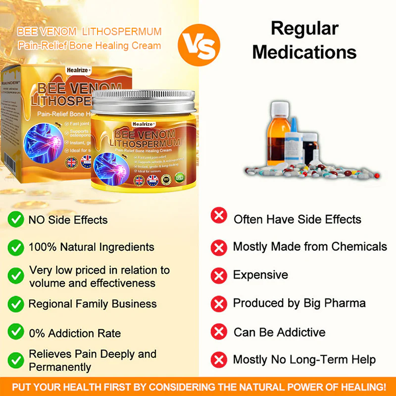 Official Only Store🇬🇧Healrize®🔥 BEE VENOM LITHOSPERMUM Pain-Relief Bone Healing Cream 👑👑(Specially for older adults) - Image 13