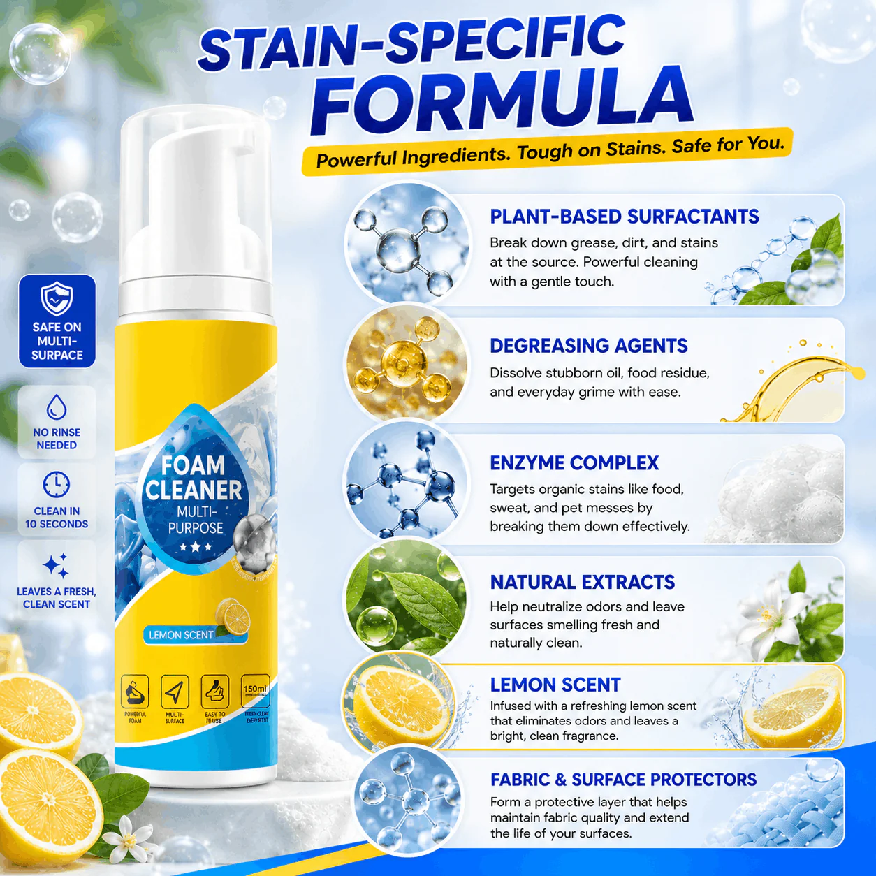 🔥Last Day 60% OFF - Foam No-Rinse Cleaner — Spray, Wipe & Done - Image 3