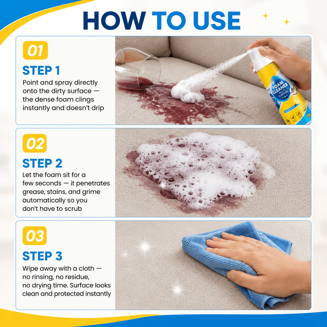 🔥Last Day 60% OFF - Foam No-Rinse Cleaner — Spray, Wipe & Done - Image 6