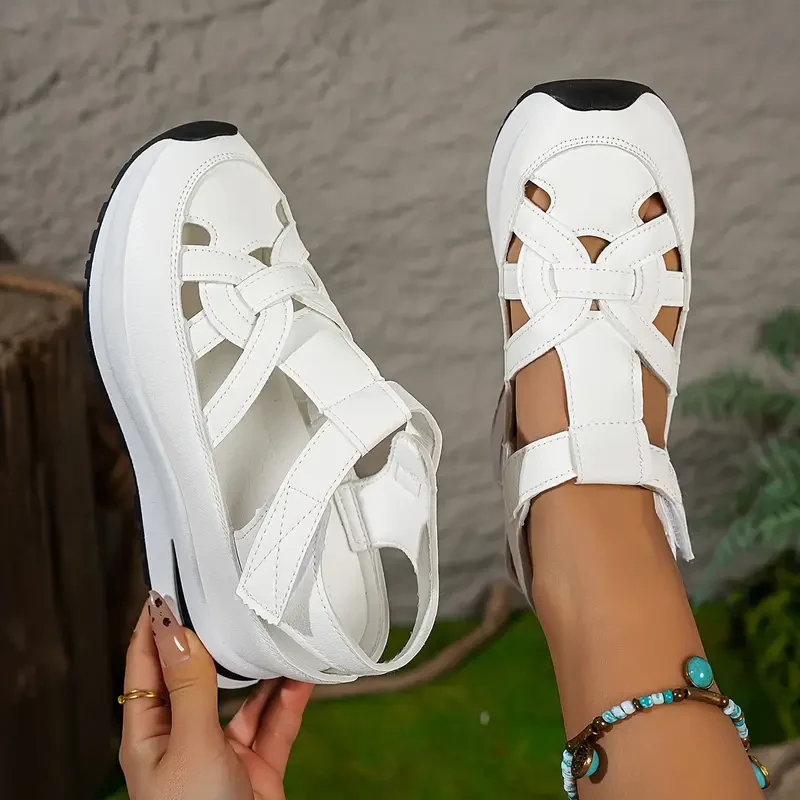 Women’s Soft Adjustable Sandals – Hook & Loop, Comfort Fit for Wide & Narrow Feet - Image 2