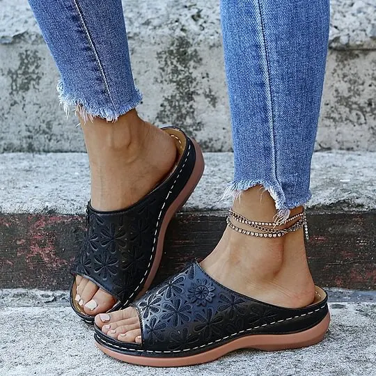 Last Day 49% OFF!!!|Women Leather Soft Footbed Sandals - Image 3